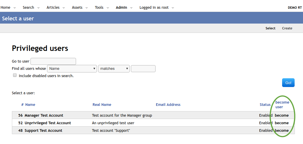 rt extension becomuser