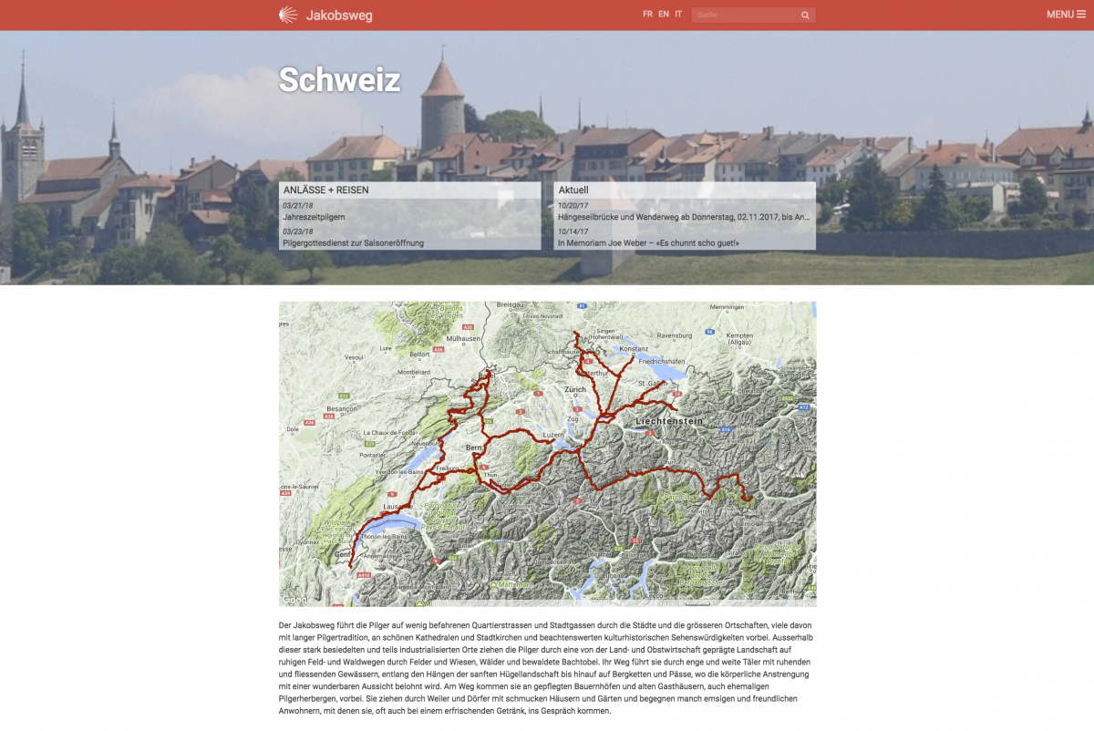 Homepage Jakobsweg Schweiz